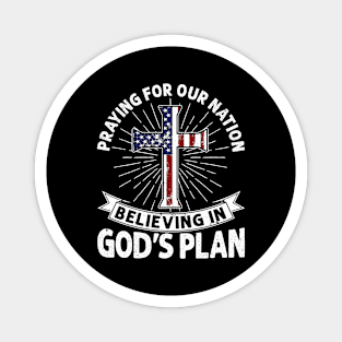 Praying For Our Nation Jesus American Flag Patriot Christian Magnet